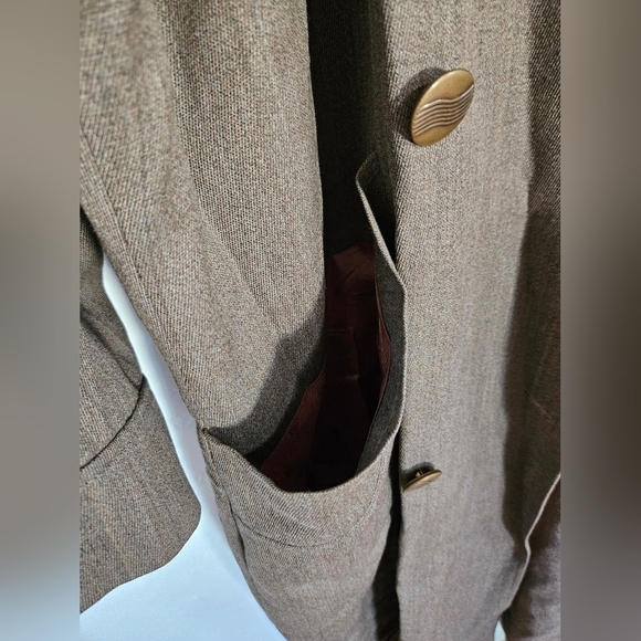 VTG LA VOGUE Brown Wool Trenchcoat - Picture 7 of 10